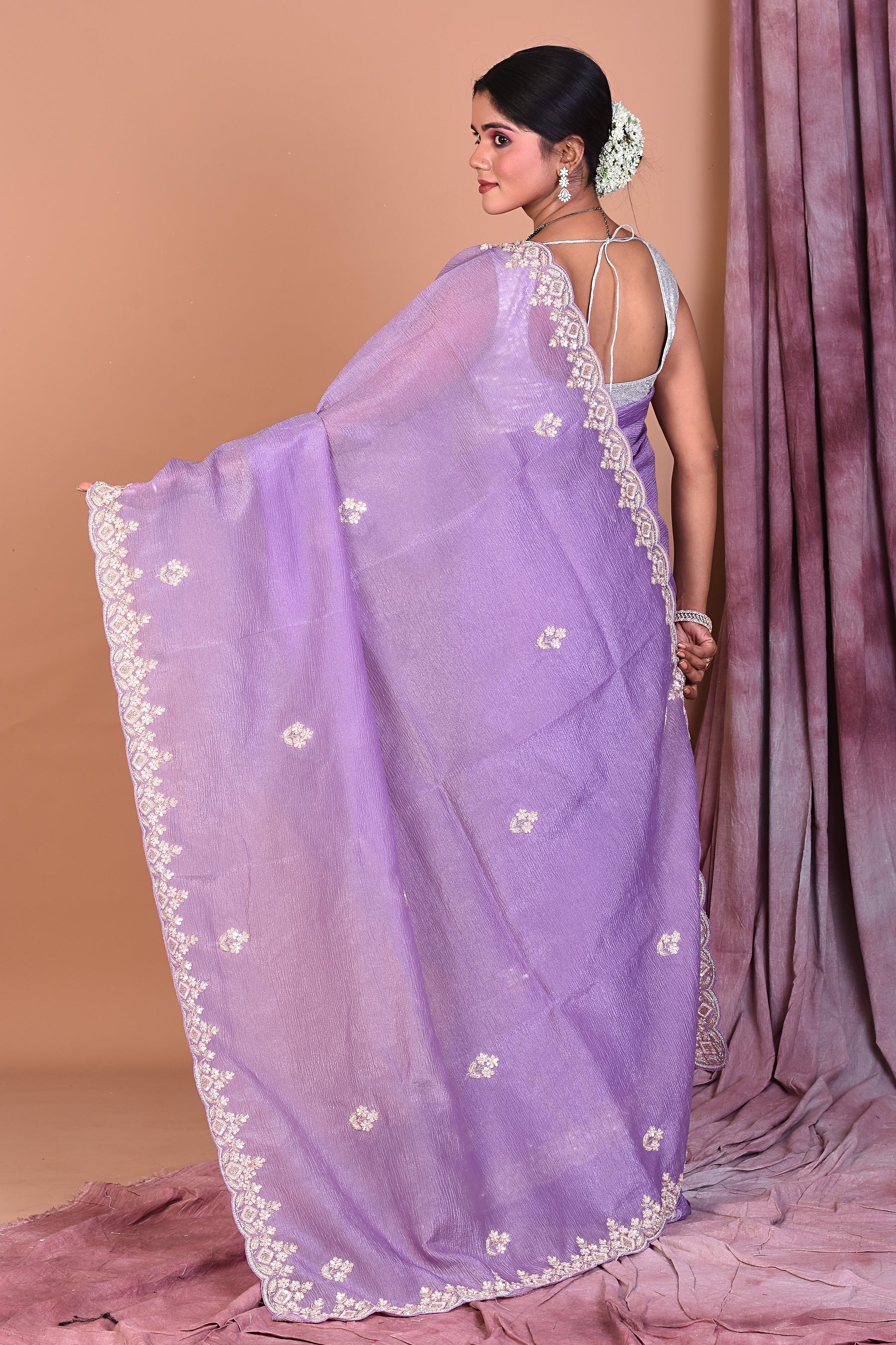 Purple Jimmy Choo Saree with Stonework - Keya Seth Exclusive