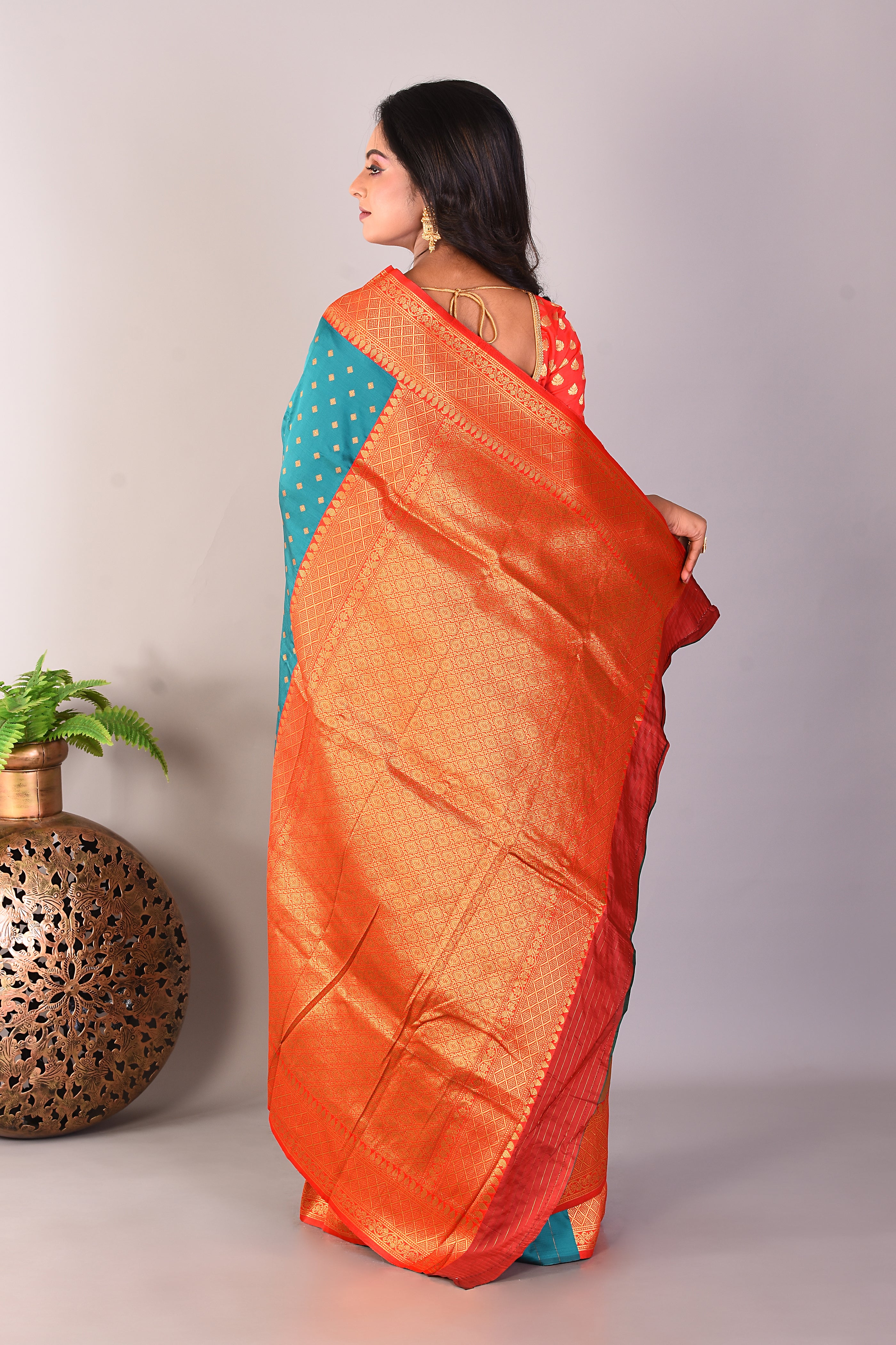 Rama Green Blended Kanjivaram Silk Saree - Keya Seth Exclusive