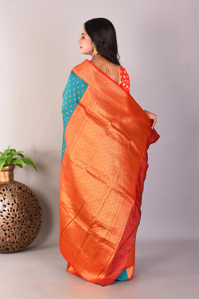 Rama Green Blended Kanjivaram Silk Saree - Keya Seth Exclusive