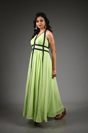 Light Green Georgette Long Gown