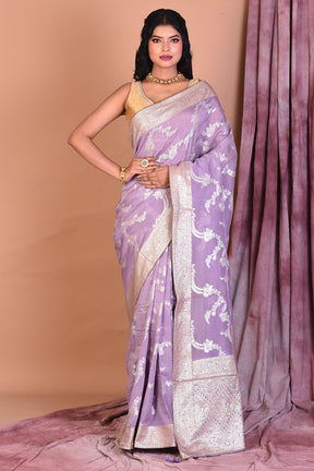 Mauve Blended Georgette Saree with Jalwork - Keya Seth Exclusive