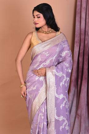 Mauve Blended Georgette Saree with Jalwork - Keya Seth Exclusive