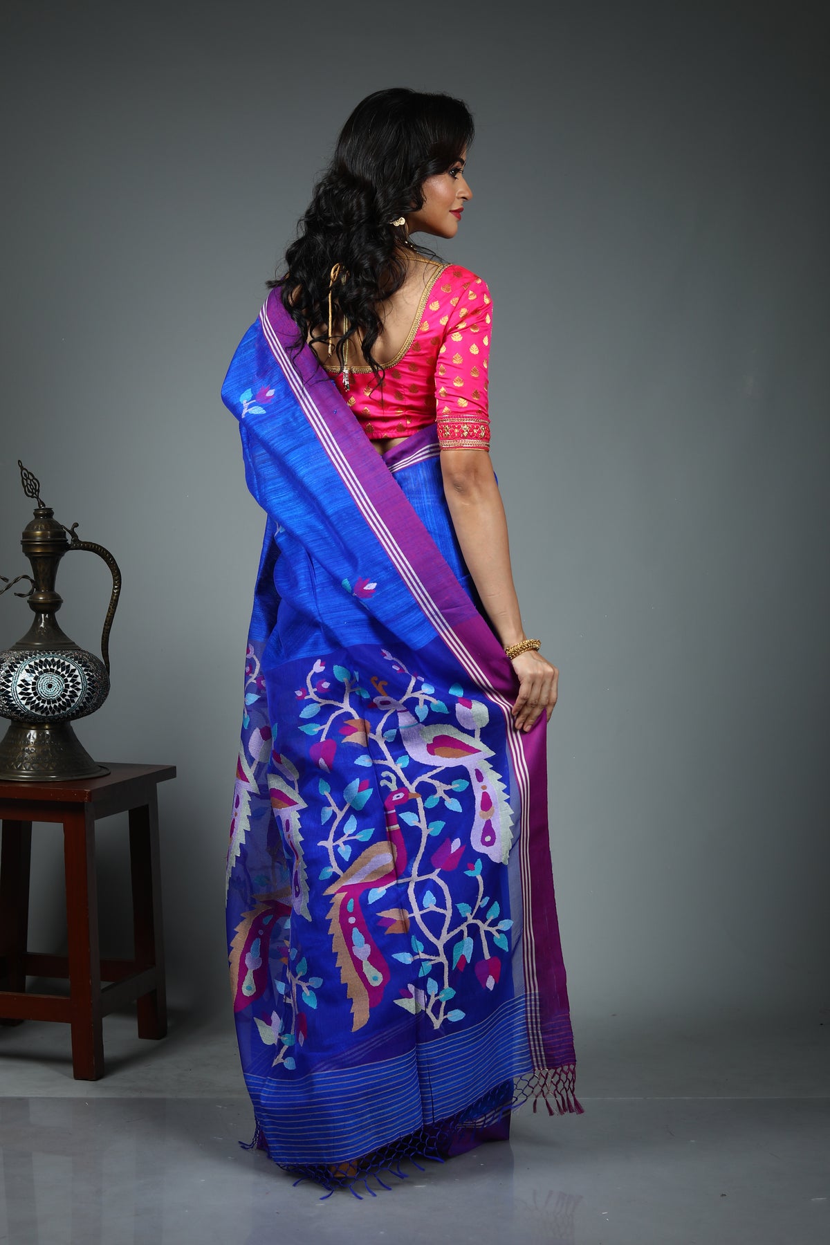 Royal Blue Tussar Saree
