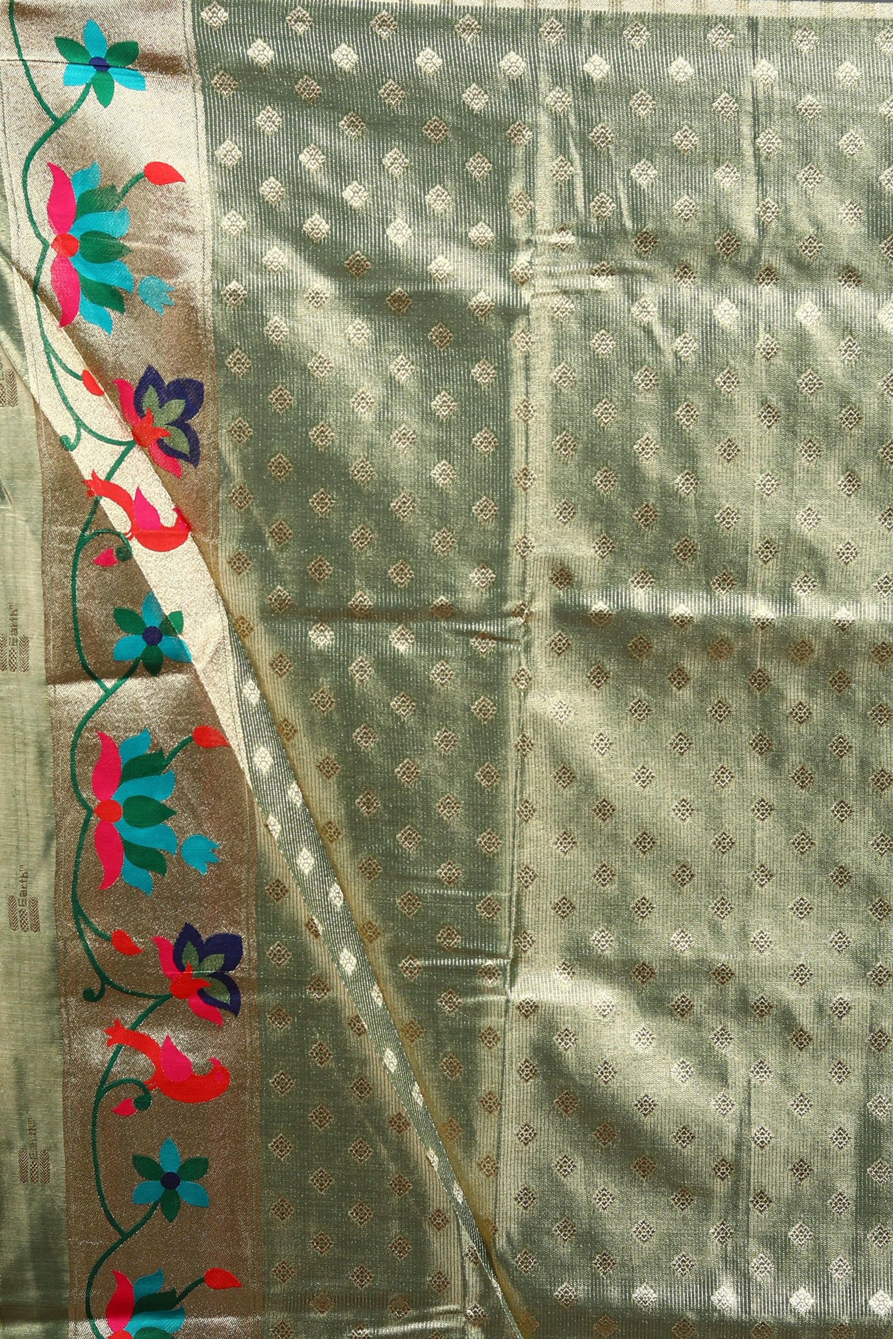Green Blended Tissue Saree