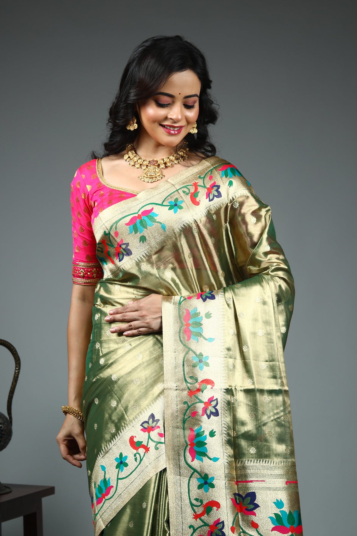Green Blended Tissue Saree