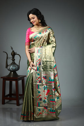 Green Blended Tissue Saree