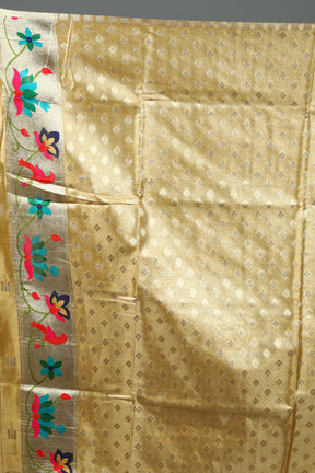 Golden Blended Tissue Saree