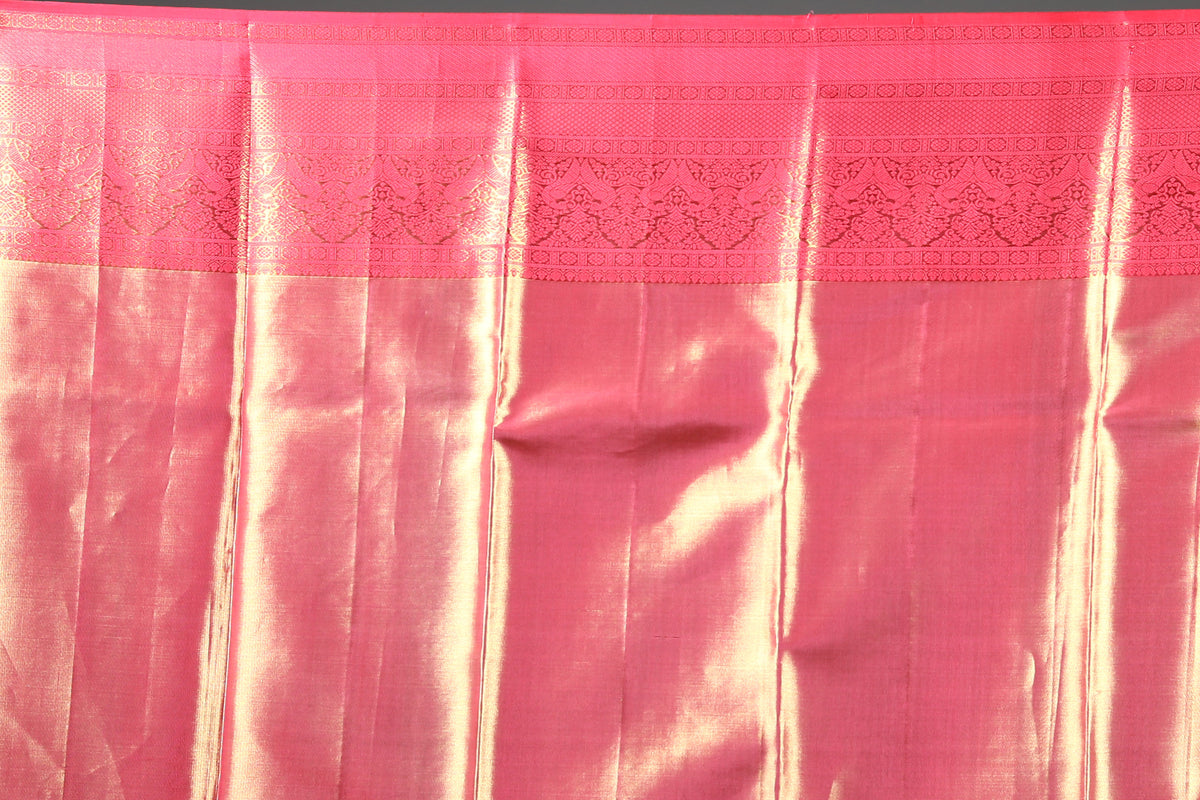 Golden Pure Kanjivaram Silk Saree