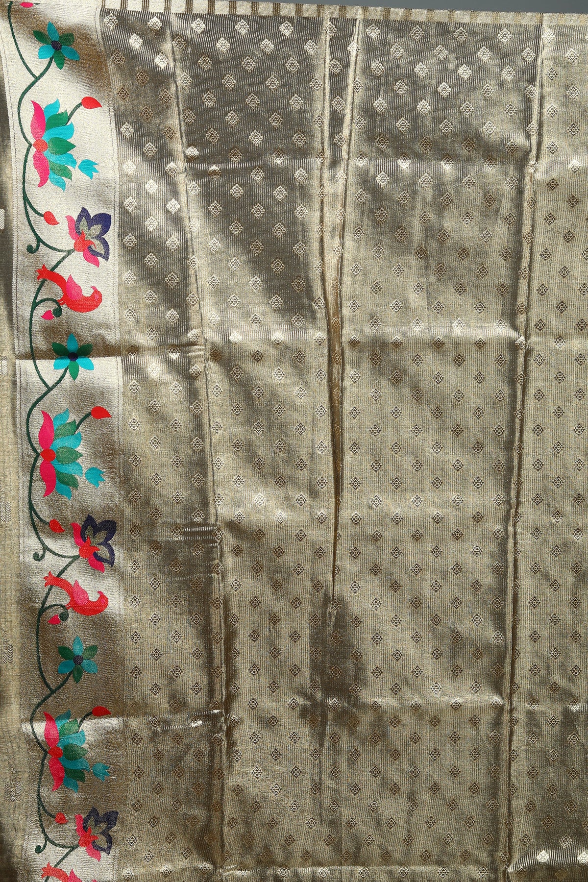 Golden Blended Tissue Saree