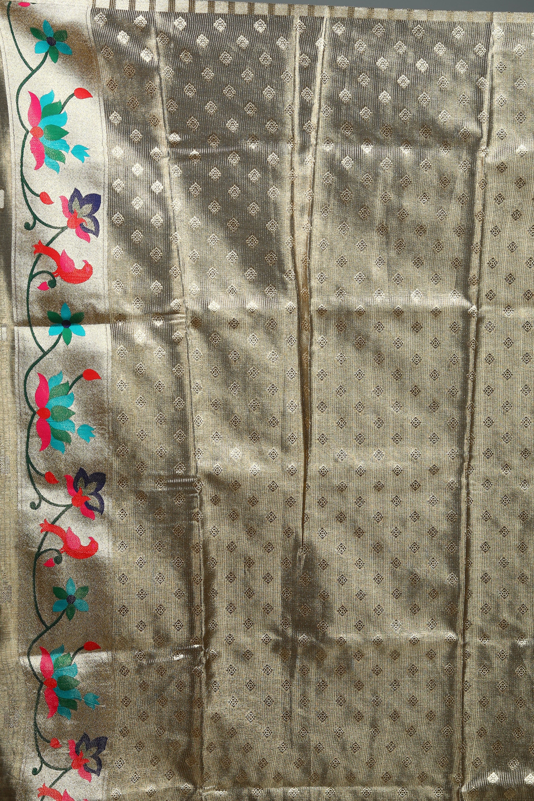 Golden Blended Tissue Saree
