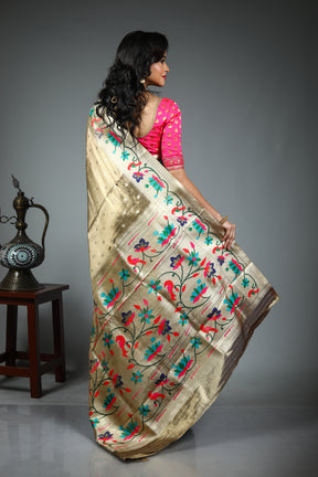 Golden Blended Tissue Saree