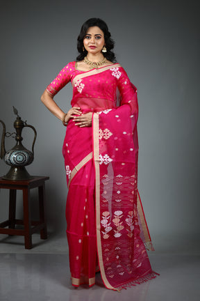 Pink Pure Matka Saree