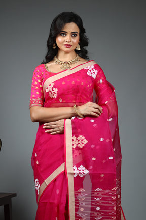 Pink Pure Matka Saree