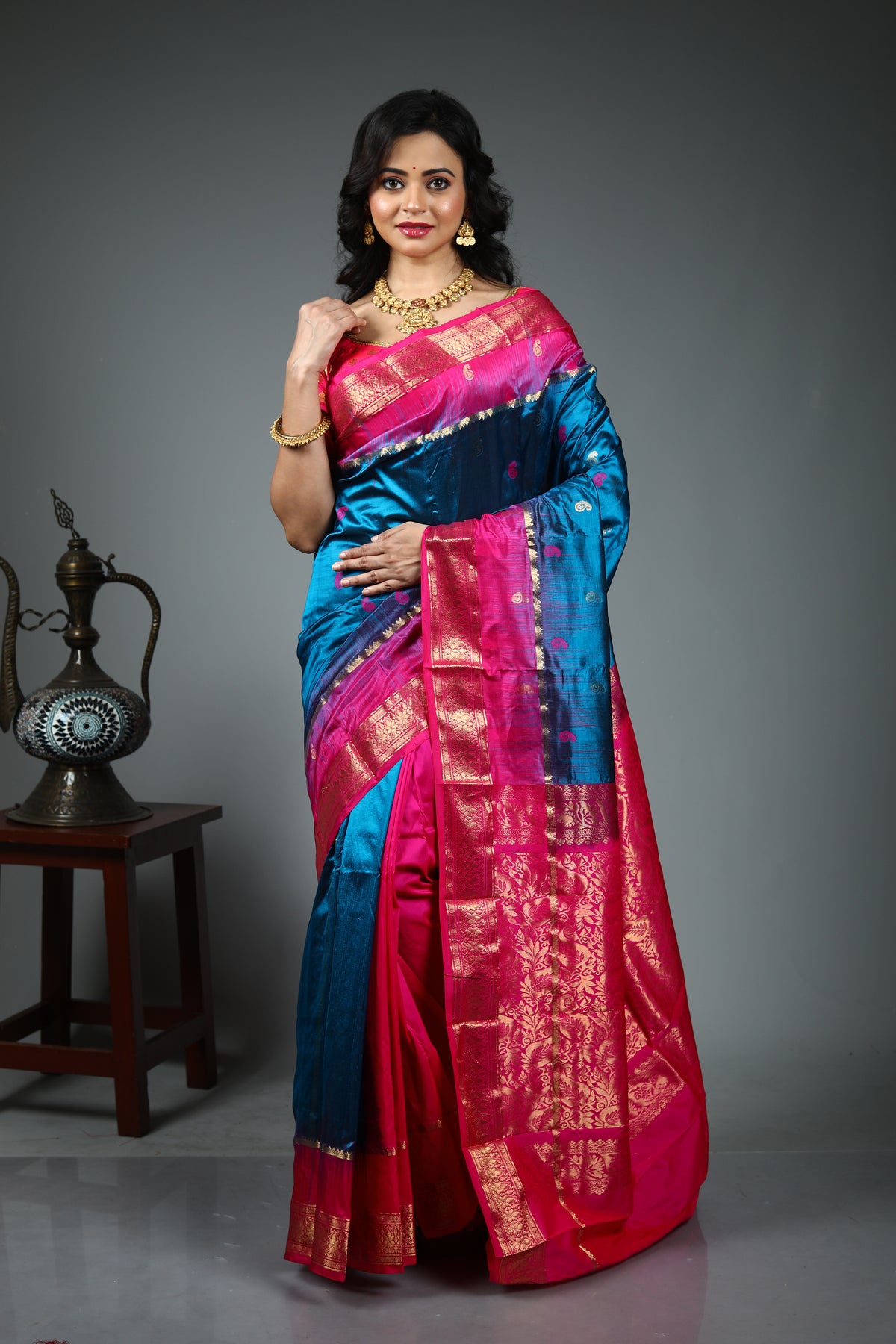 Blue Pure Kanjivaram Silk Saree