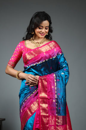 Blue Pure Kanjivaram Silk Saree
