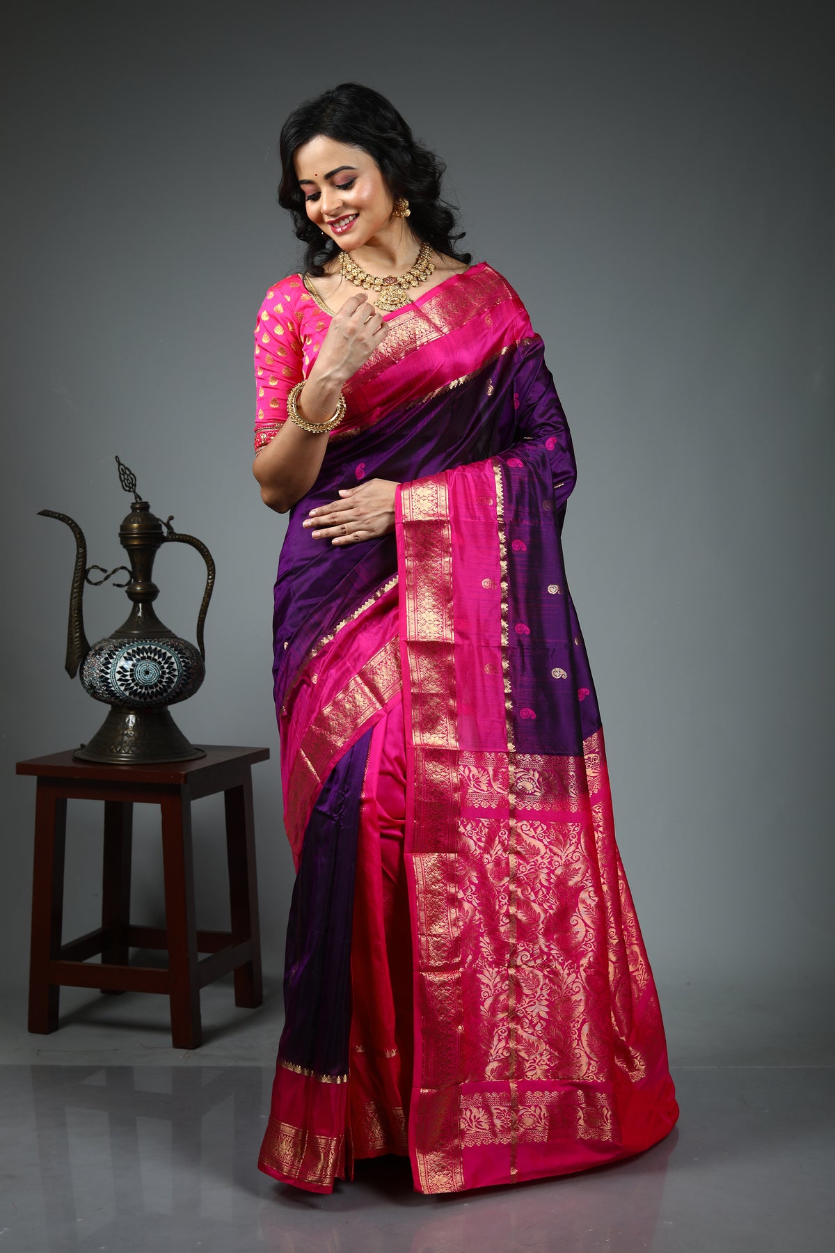 Purple Pure Kanjivaram Silk Saree
