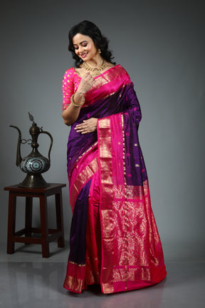 Purple Pure Kanjivaram Silk Saree
