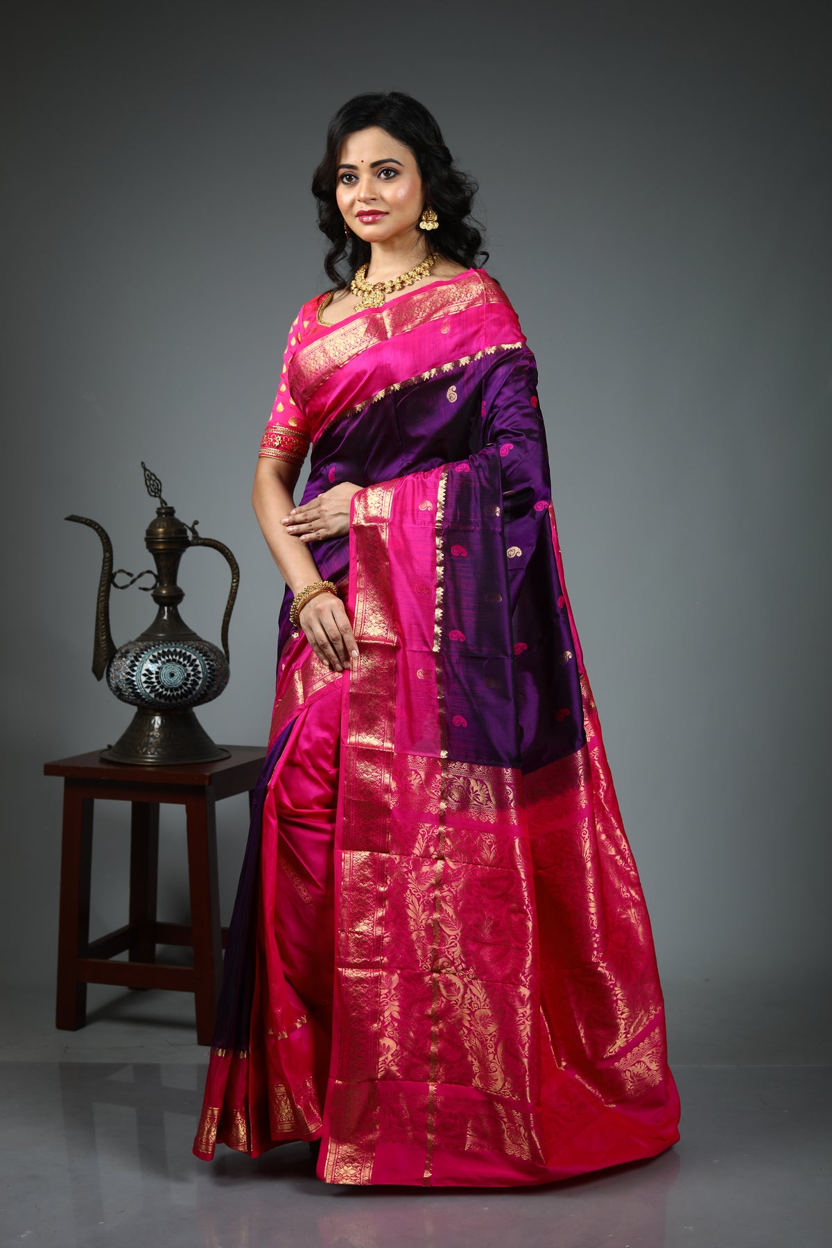Purple Pure Kanjivaram Silk Saree