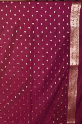 Wine Blended Organza Saree with Golden Zari - Keya Seth Exclusive