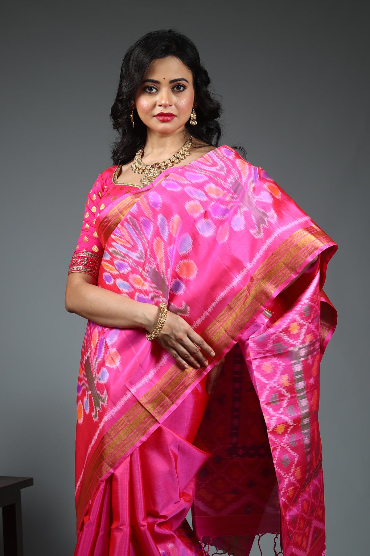 Pink Pure Kalashetra Silk Saree