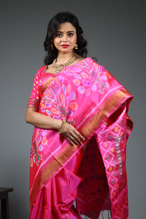 Pink Pure Kalashetra Silk Saree