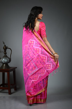 Pink Pure Kalashetra Silk Saree