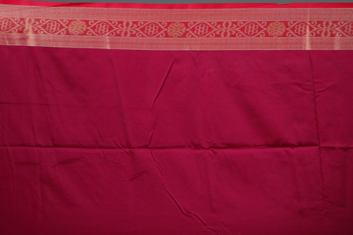Yellow Blended Ikkat Silk Saree