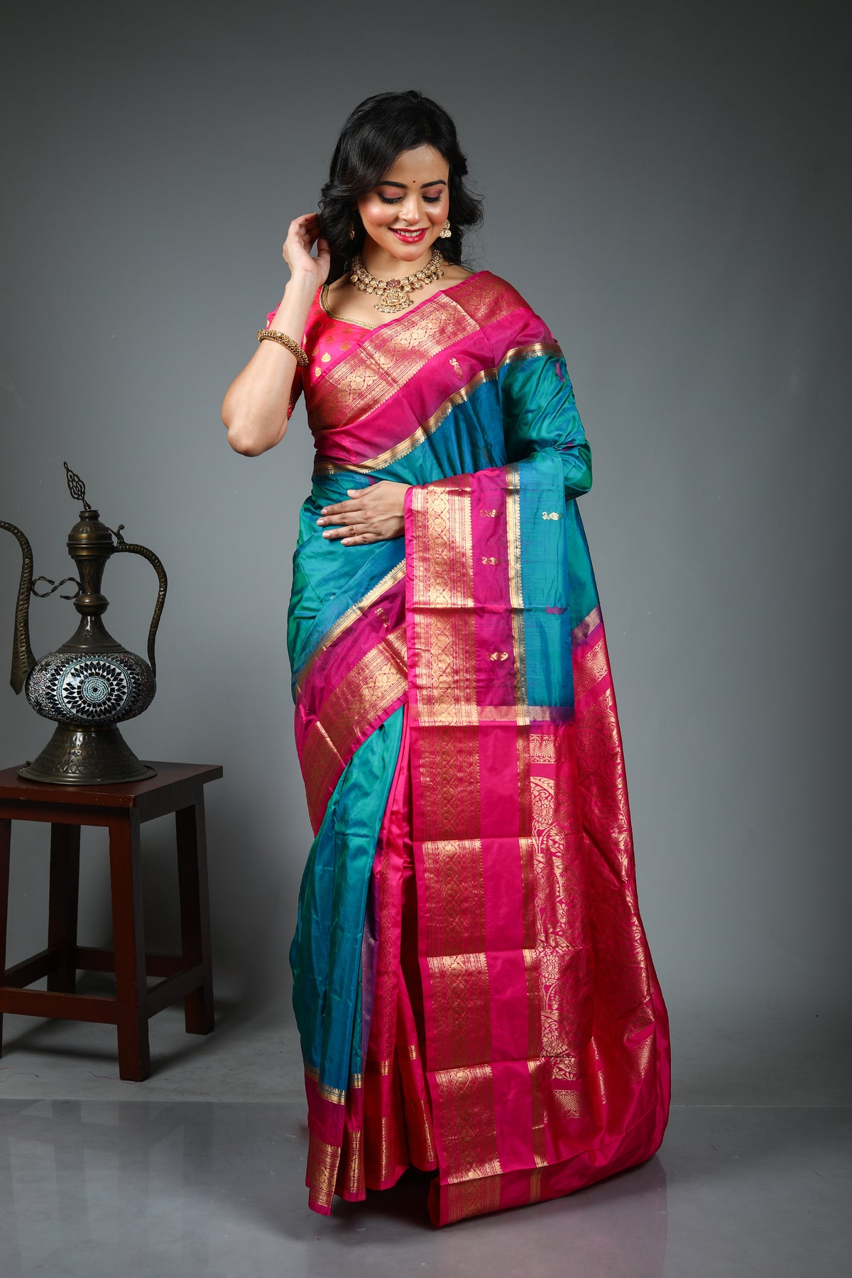 Blue Pure Kanjivaram Silk Saree