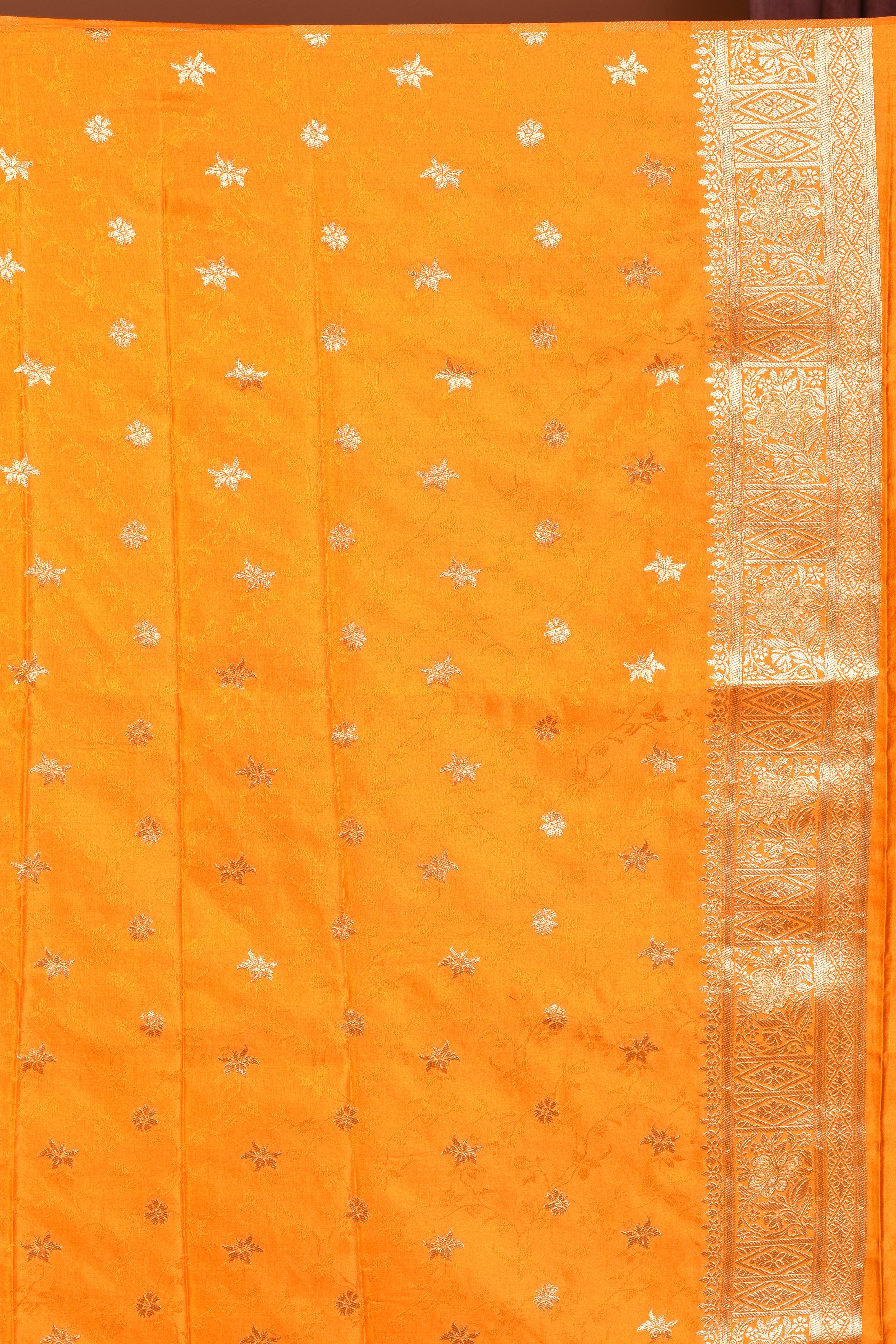 Yellow Satin Silk Saree with Golden Zari - Keya Seth Exclusive