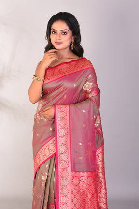 Dual Tone Purple Blended Katan Silk Saree - Keya Seth Exclusive