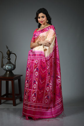 Offwhite Pure Tussar Saree