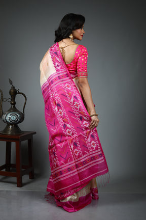 Offwhite Pure Tussar Saree