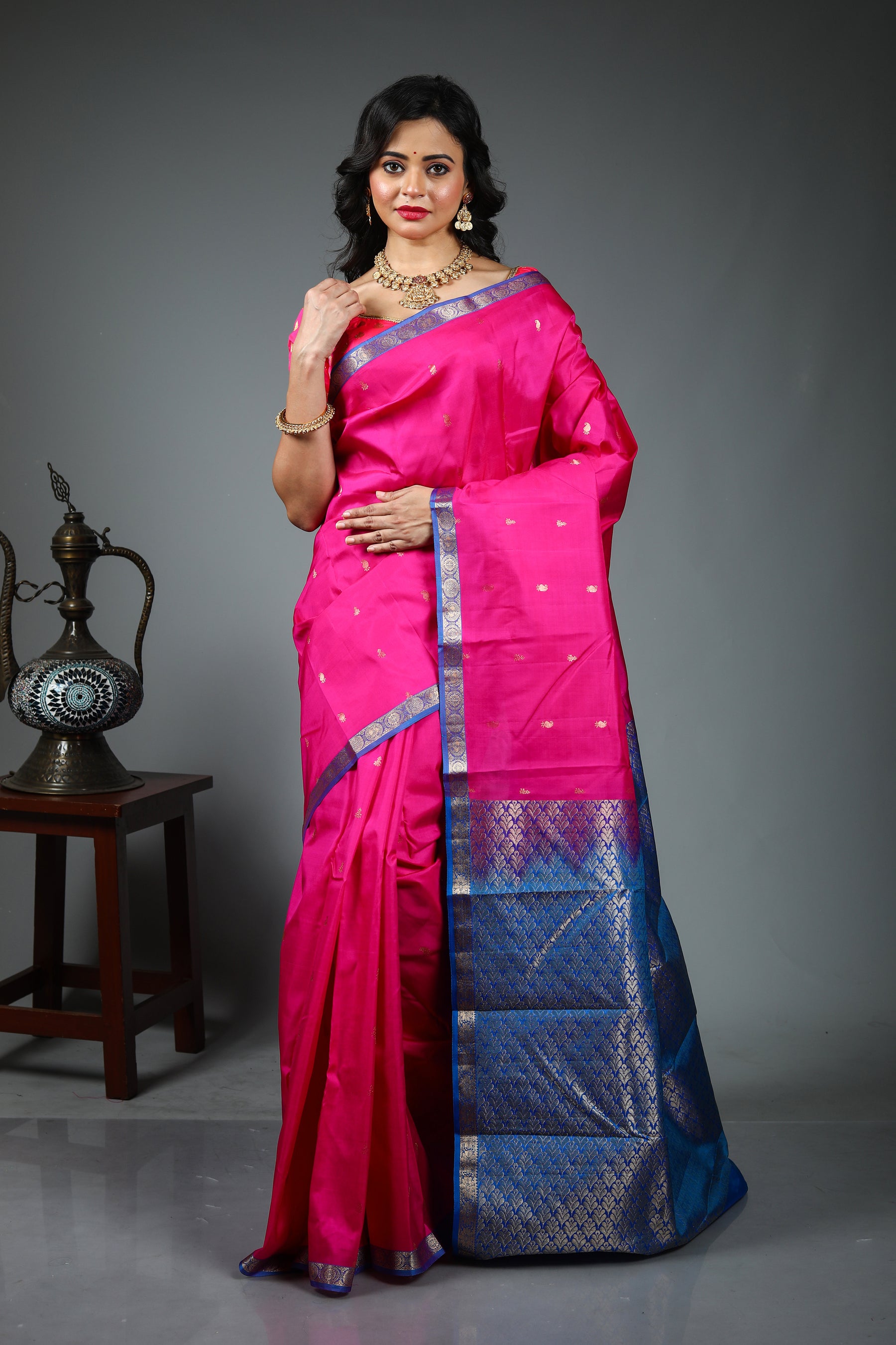 Pink Pure Kanjivaram Silk Saree