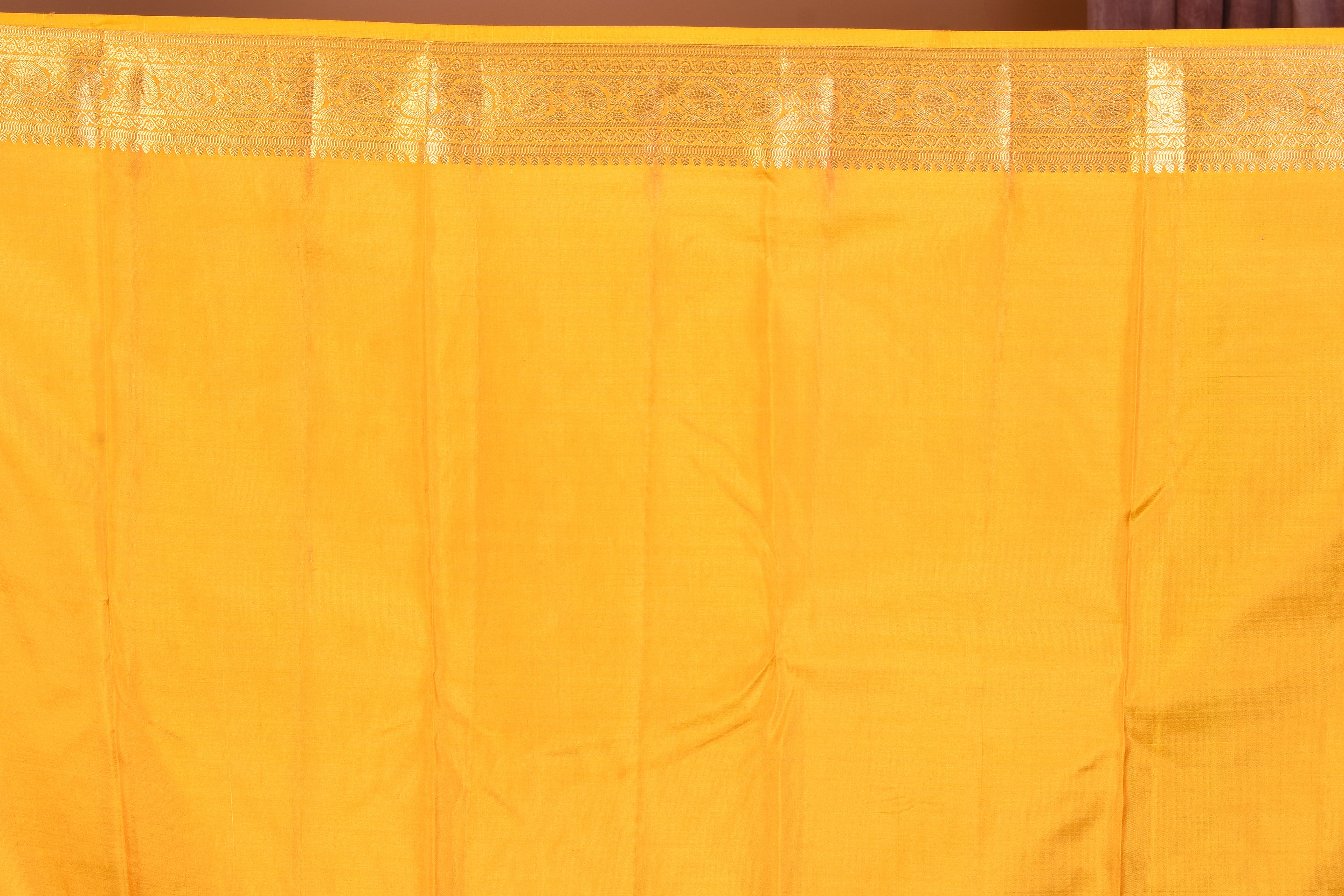 Yellow Pure Kanjivaram Saree with Golden Zari - Keya Seth Exclusive