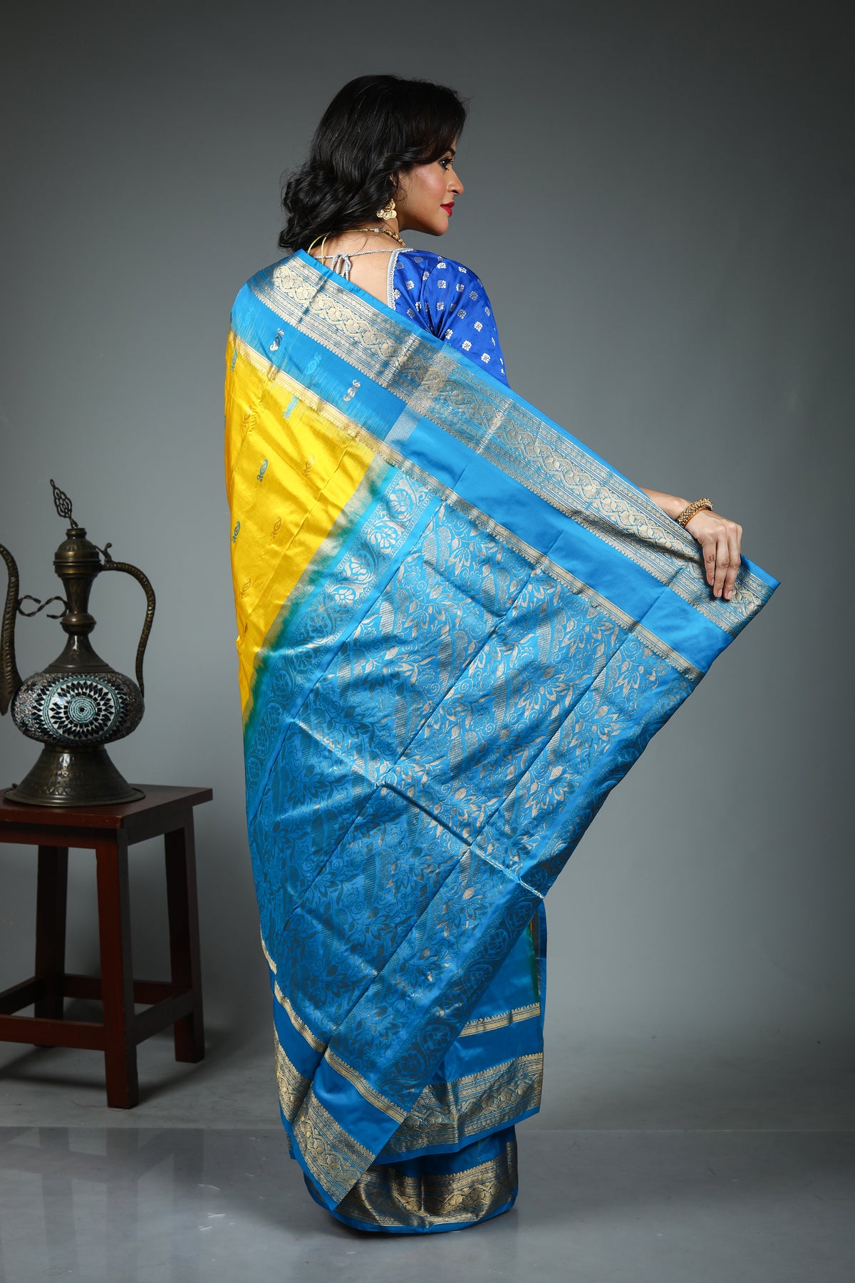 Yellow Pure Kanjivaram Silk Saree