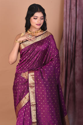 Magenta Pure Kanjivaram Saree with Golden Zari - Keya Seth Exclusive