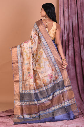 Light Brown Pure Tussar Saree - Keya Seth Exclusive