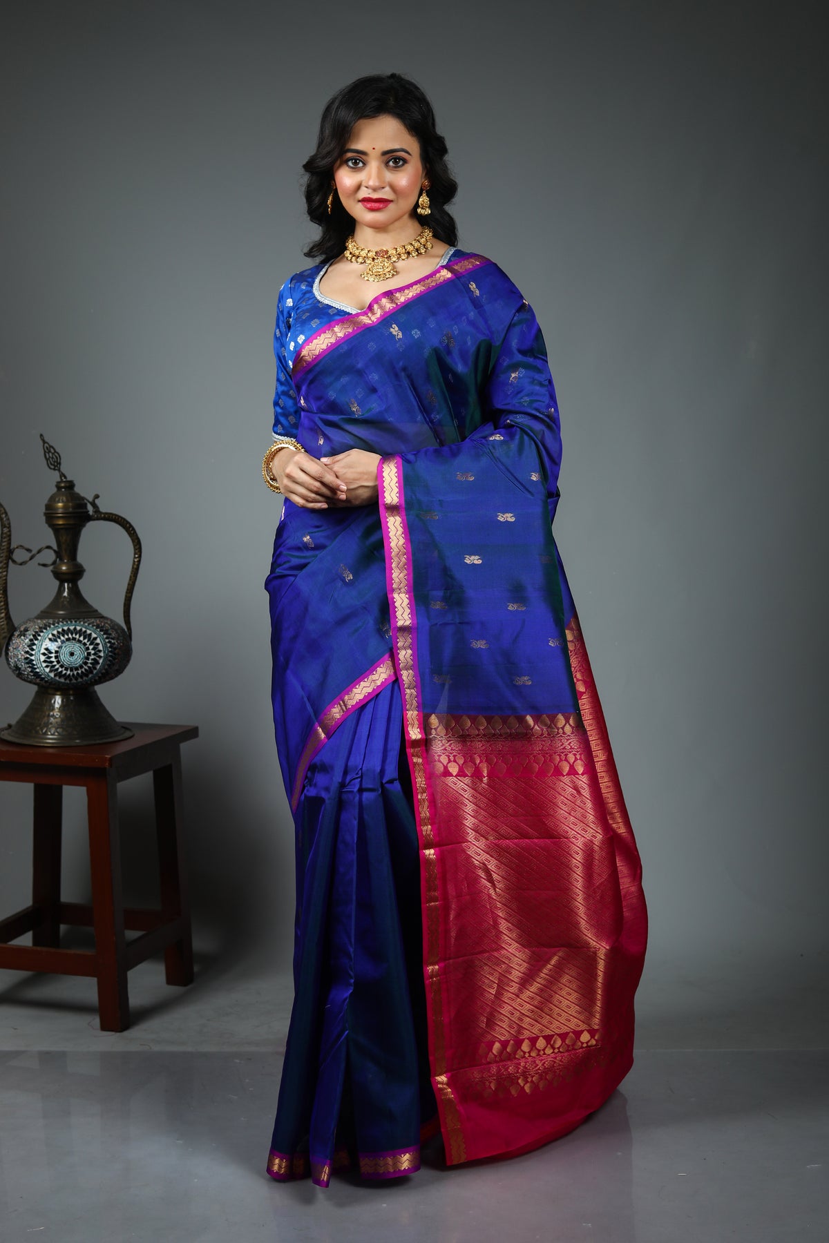Royal Blue Pure Kanjivaram Silk Saree