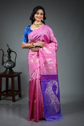 Light Pink Pure Kanjivaram Silk Saree