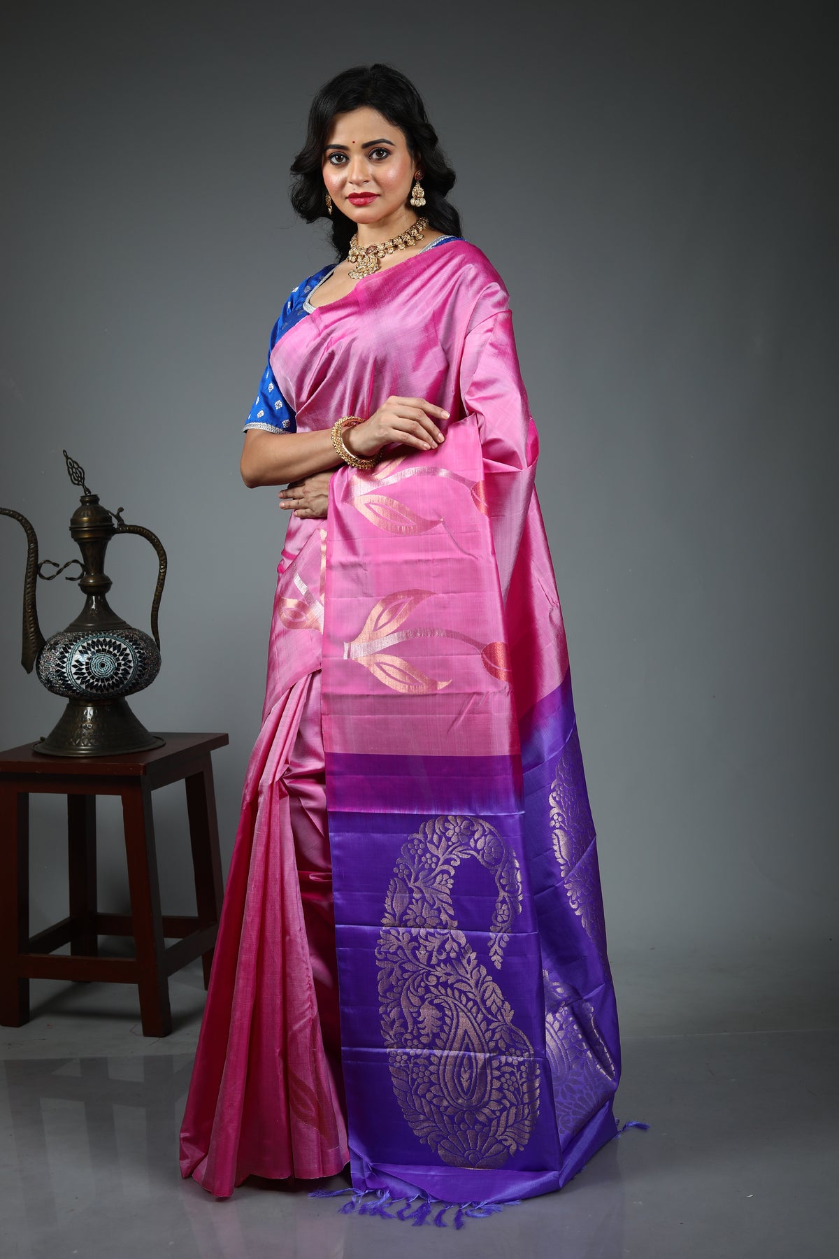Light Pink Pure Kanjivaram Silk Saree