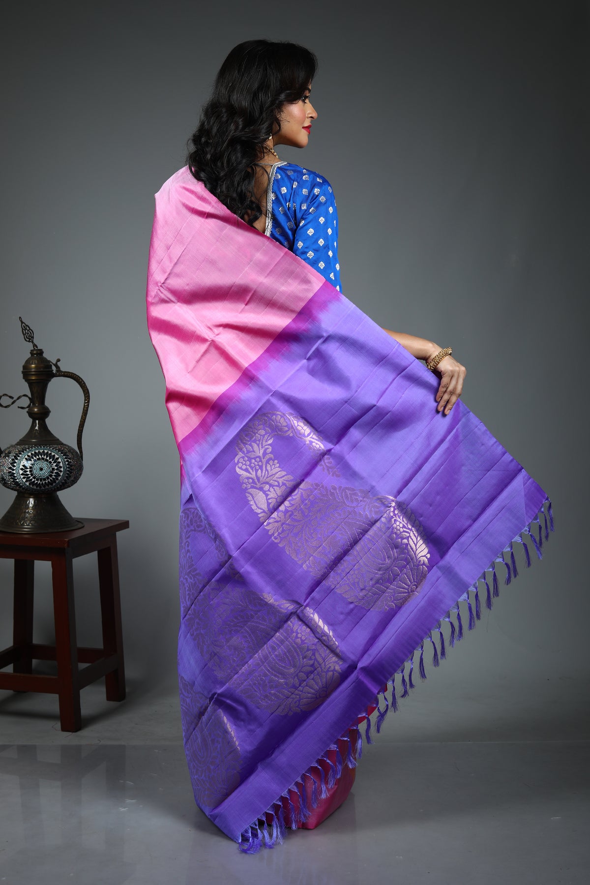 Light Pink Pure Kanjivaram Silk Saree