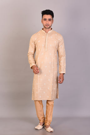 Long Tussar Silk Kurta with Full Sleeves - Keya Seth Exclusive