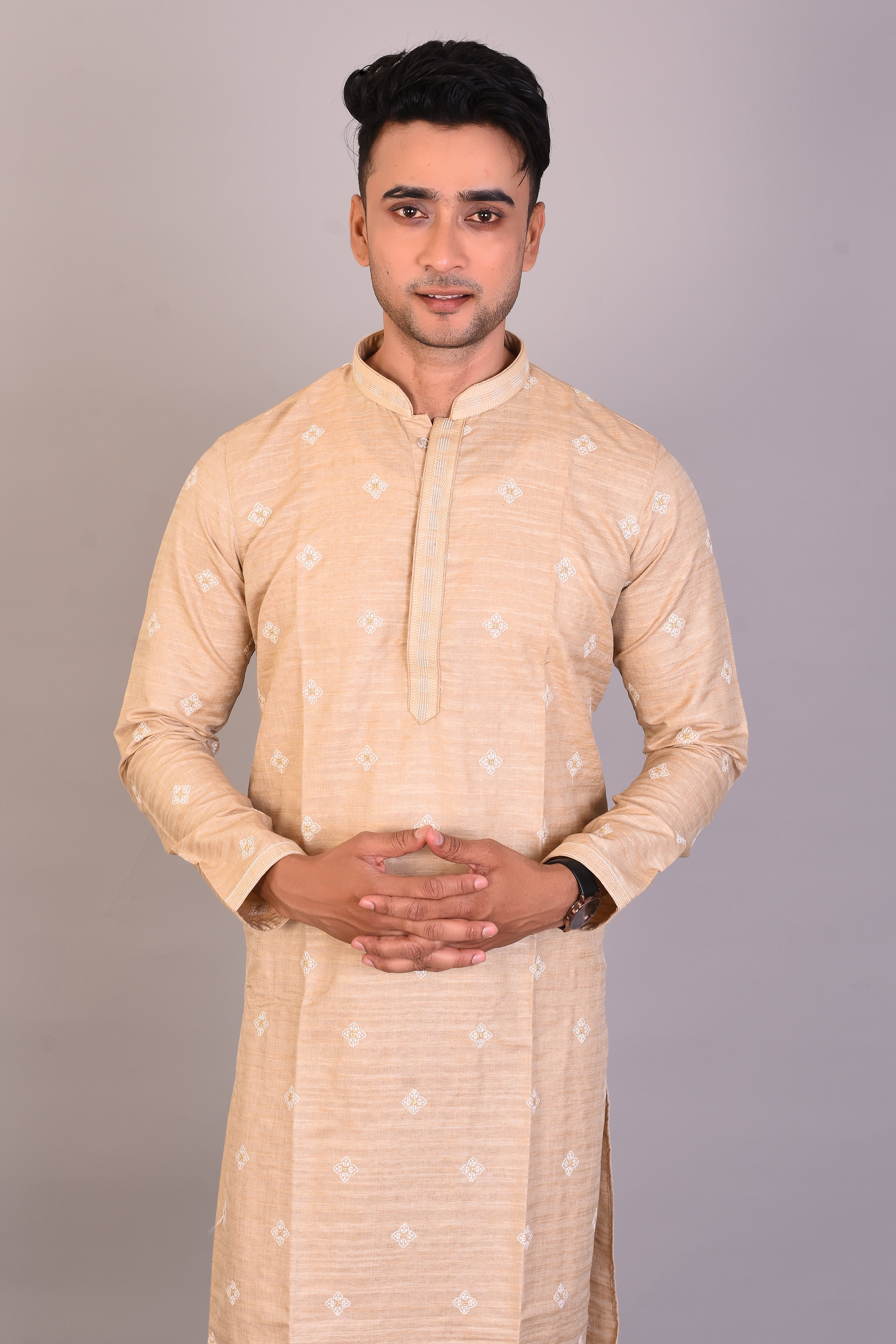 Long Tussar Silk Kurta with Full Sleeves - Keya Seth Exclusive