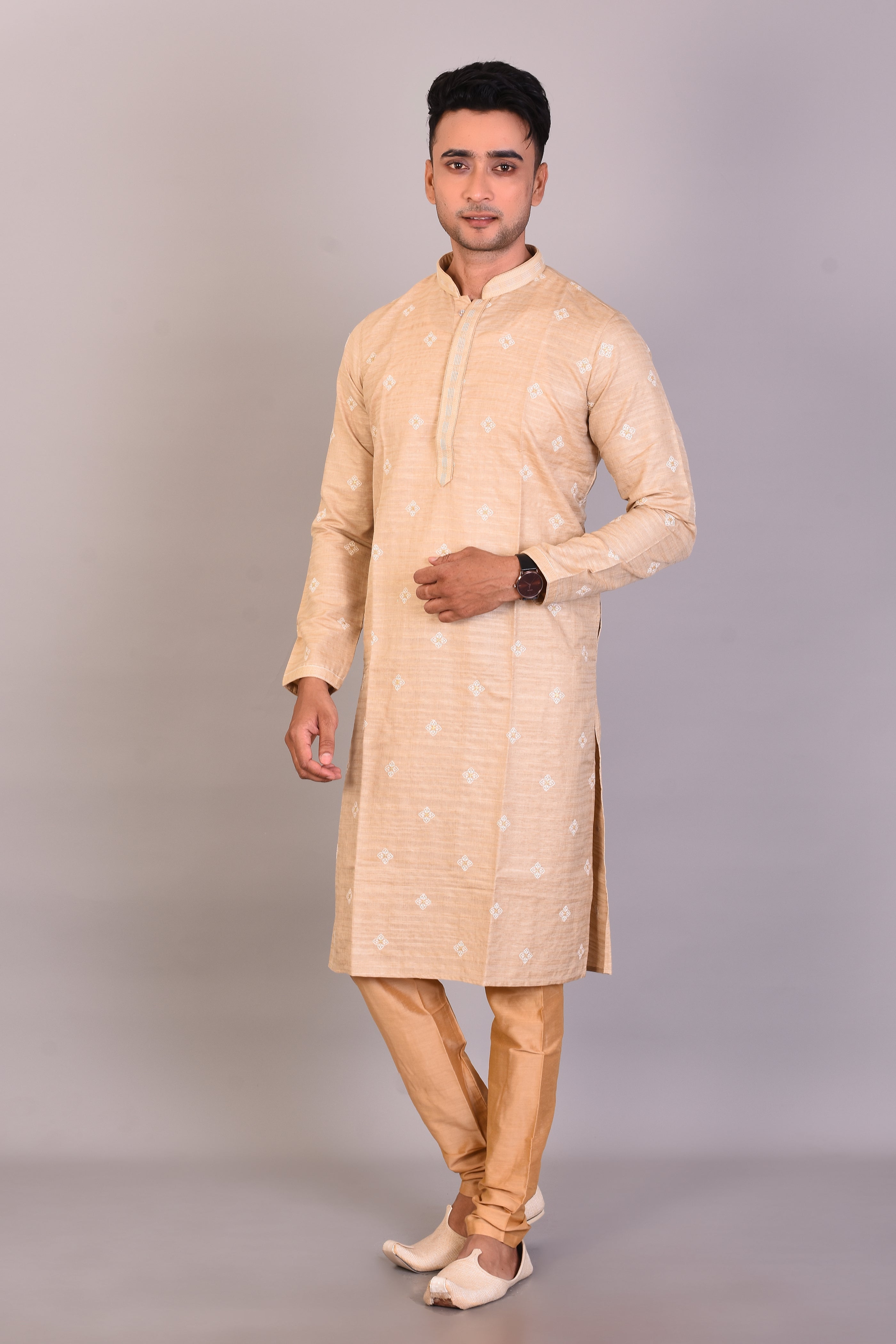 Long Tussar Silk Kurta with Full Sleeves - Keya Seth Exclusive