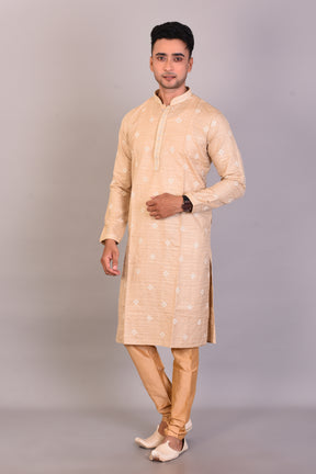 Long Tussar Silk Kurta with Full Sleeves - Keya Seth Exclusive