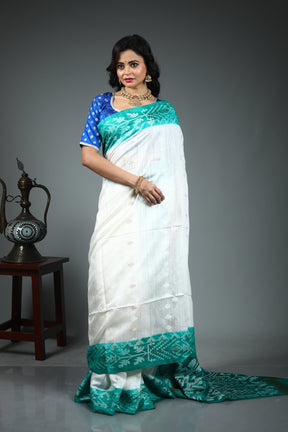 White Kalashetra Saree