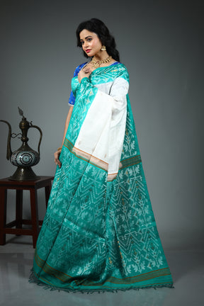 White Kalashetra Saree