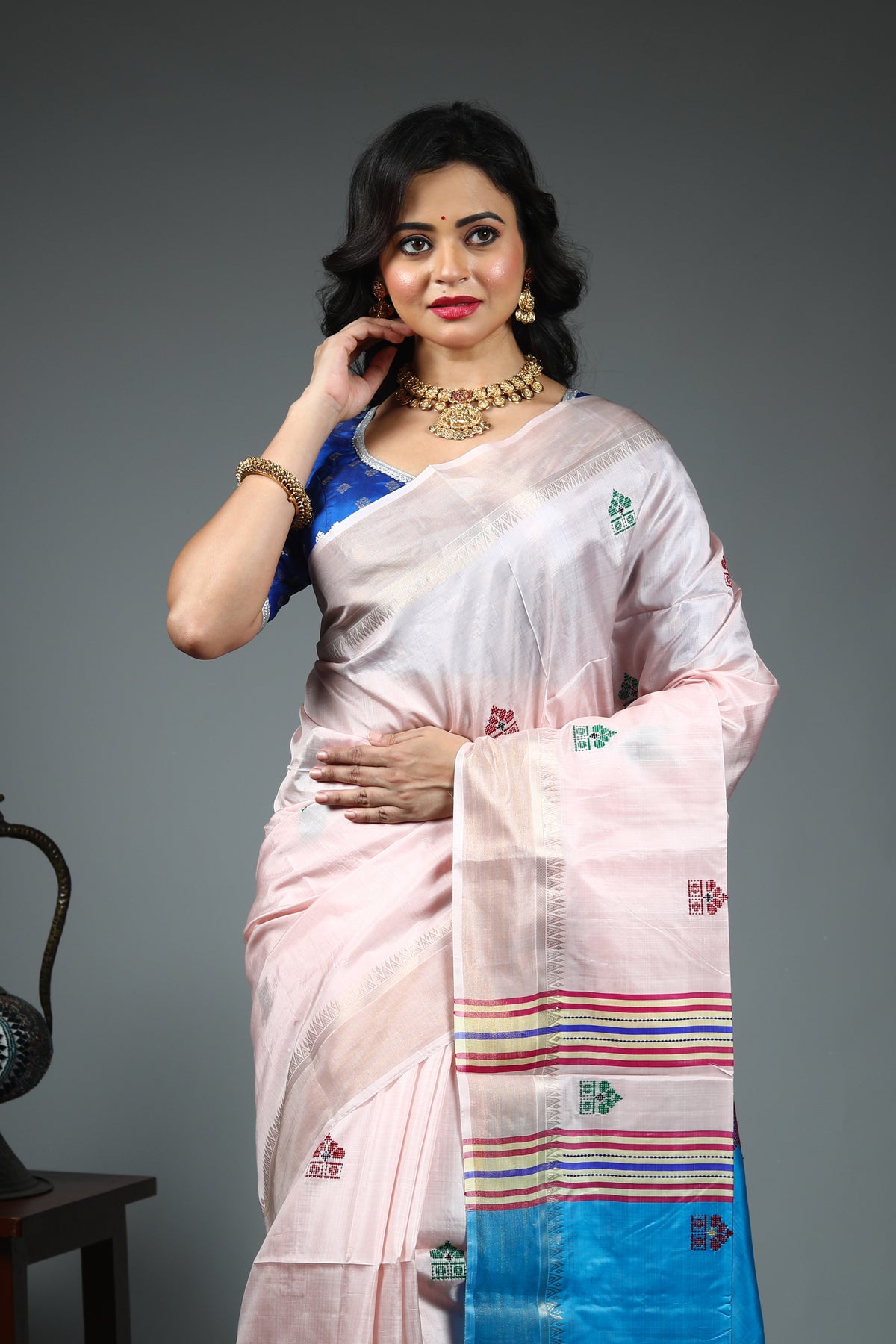 Peach Kalashetra Saree