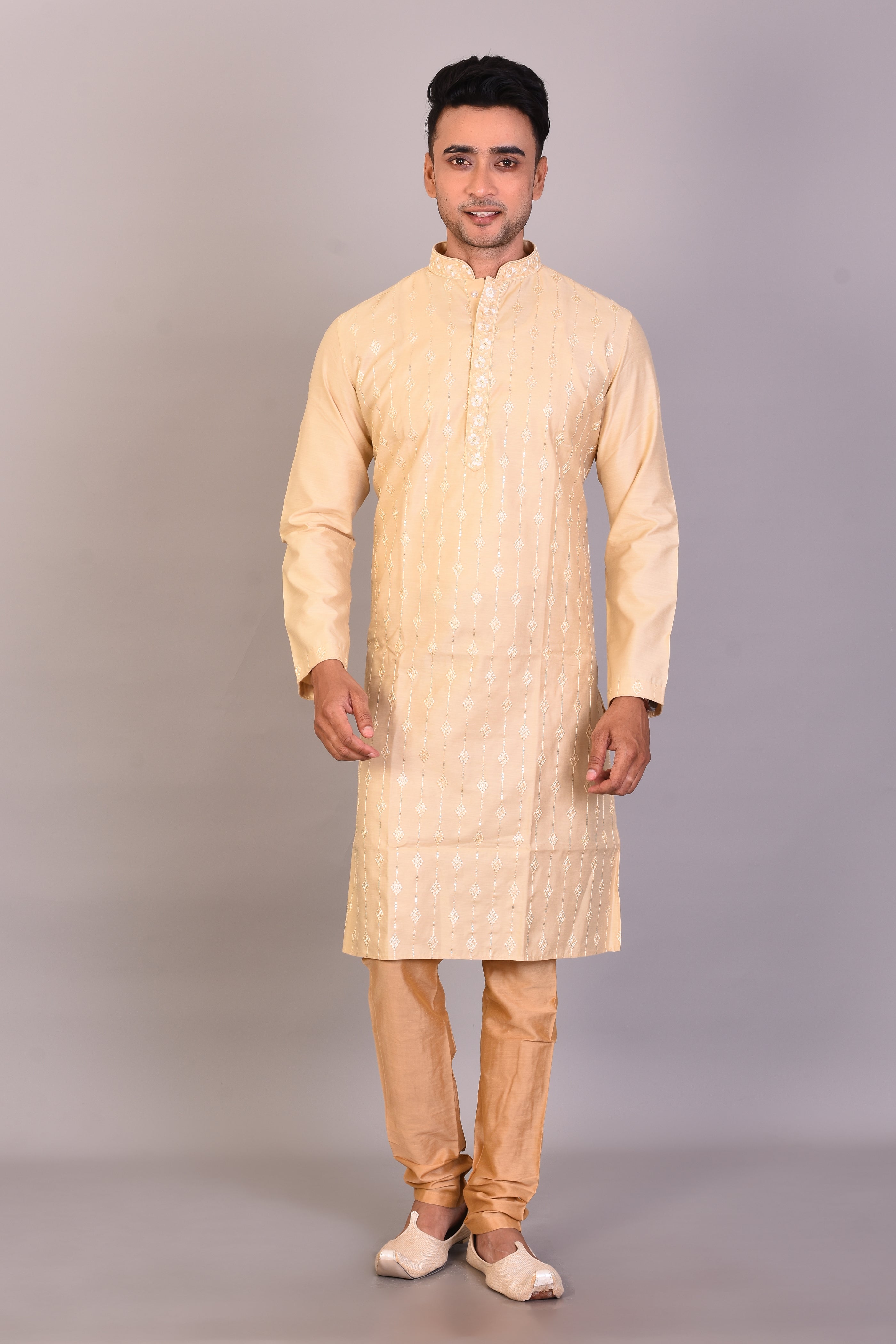 Long Tussar Silk Kurta with Full Sleeves - Keya Seth Exclusive