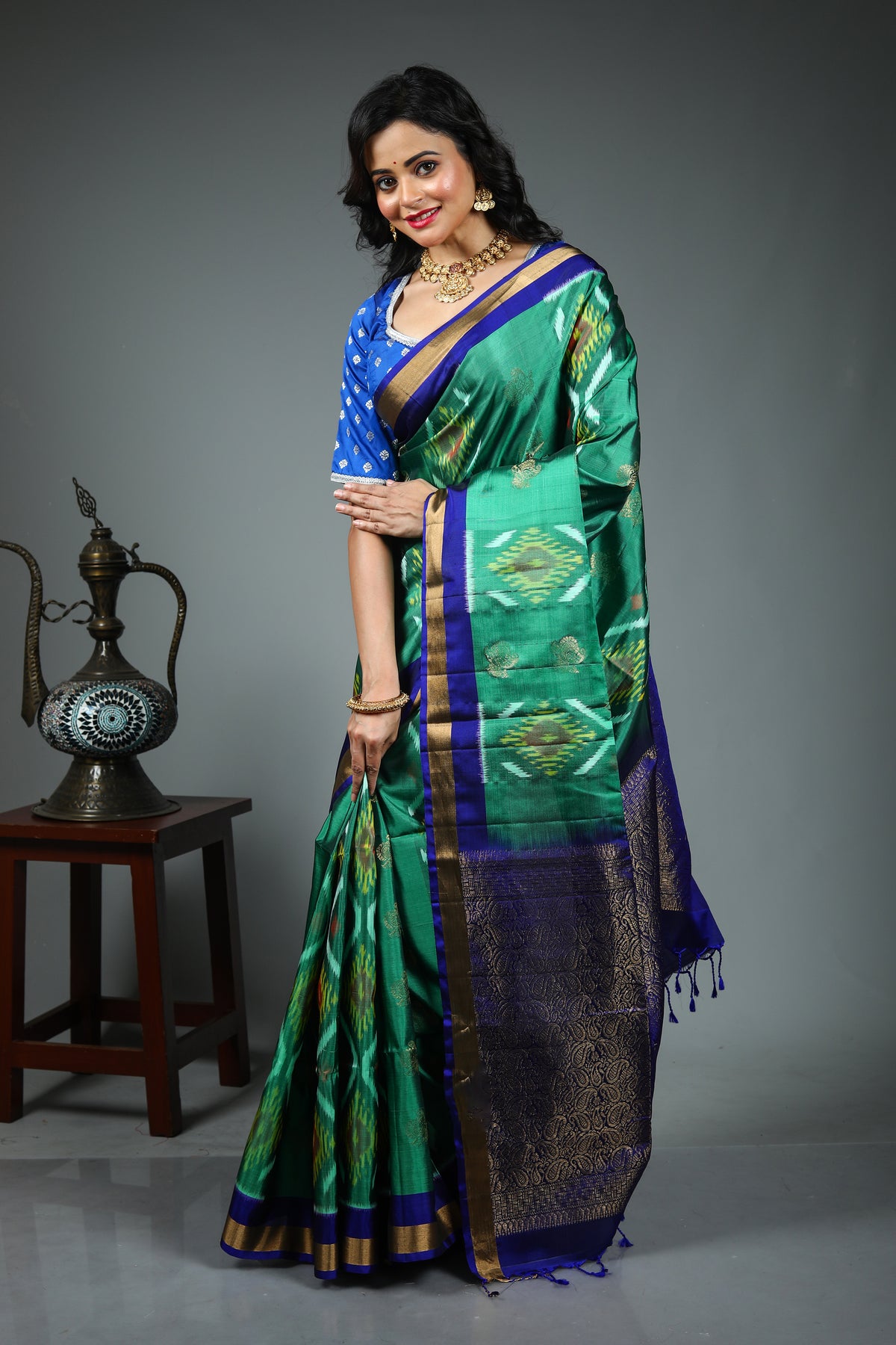 Green Tussar Saree